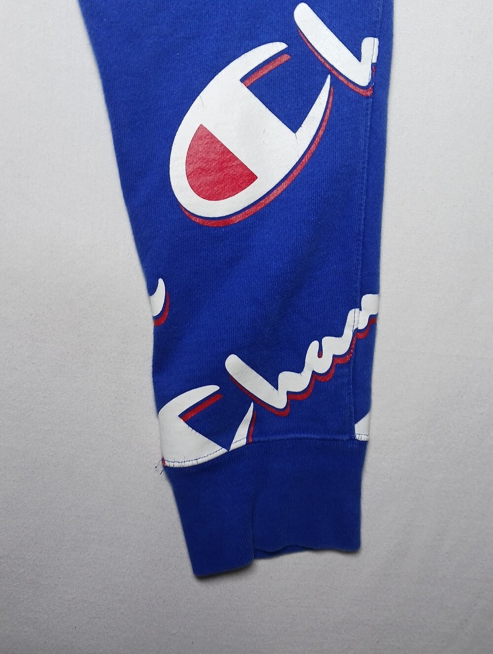 Vintage Champion Mens Reverse Weave Joggers Medium Blue Dropshadow Print P3700 - Picture 11 of 13